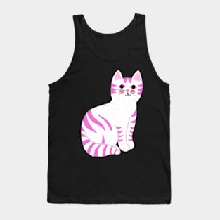 Pink Tabby Cat Tank Top